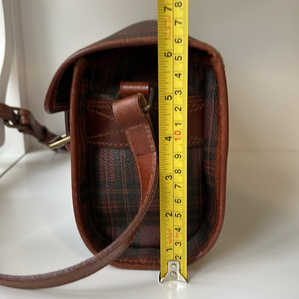 Vintage Ralph Lauren Brown Tartan Plaid Crossbody Messenger Saddle Bag - Picture 16 of 16